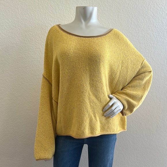 Free People Bardot Sweater in Sunset Combo (Yellow) - Picture 2 of 11